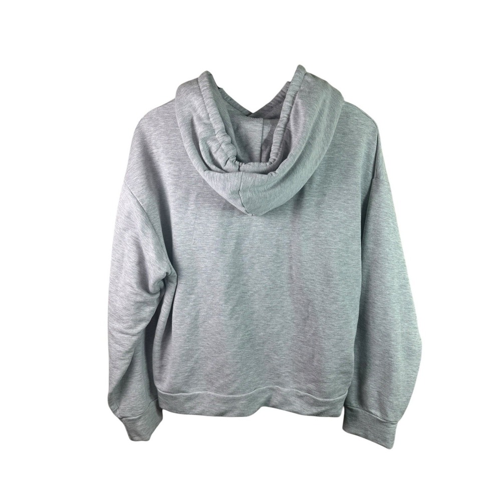 Quince Women's Supersoft Fleece Pullover Hoodie Heather Gray Casual Loungewear L - Picture 2 of 7